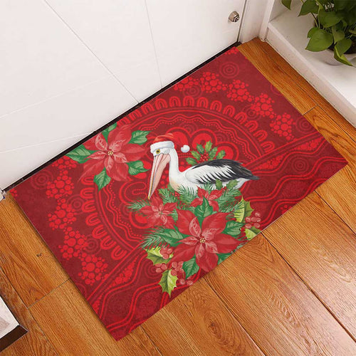 Australian Pelican Rubber Doormat Aboriginal Inspired Christmas - Aussie Hoodie
