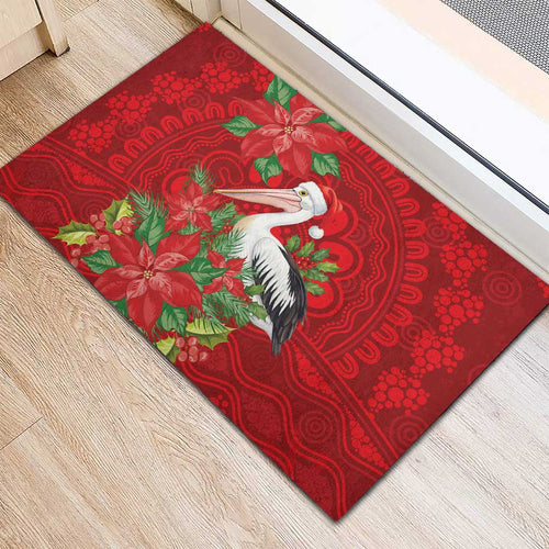 Australian Pelican Rubber Doormat Aboriginal Inspired Christmas - Aussie Hoodie