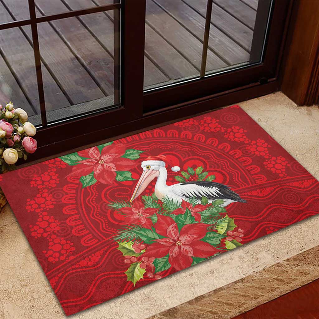Australian Pelican Rubber Doormat Aboriginal Inspired Christmas - Aussie Hoodie