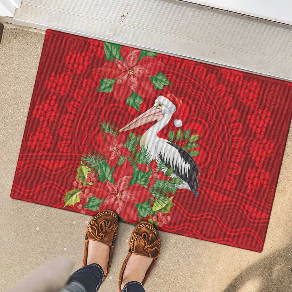 Australian Pelican Rubber Doormat Aboriginal Inspired Christmas - Aussie Hoodie
