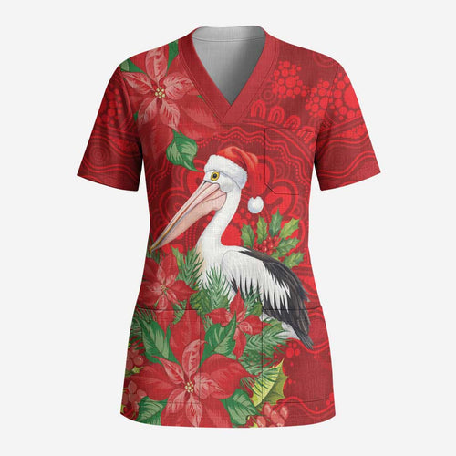 Australian Pelican Scrub Top Aboriginal Inspired Christmas - Aussie Hoodie