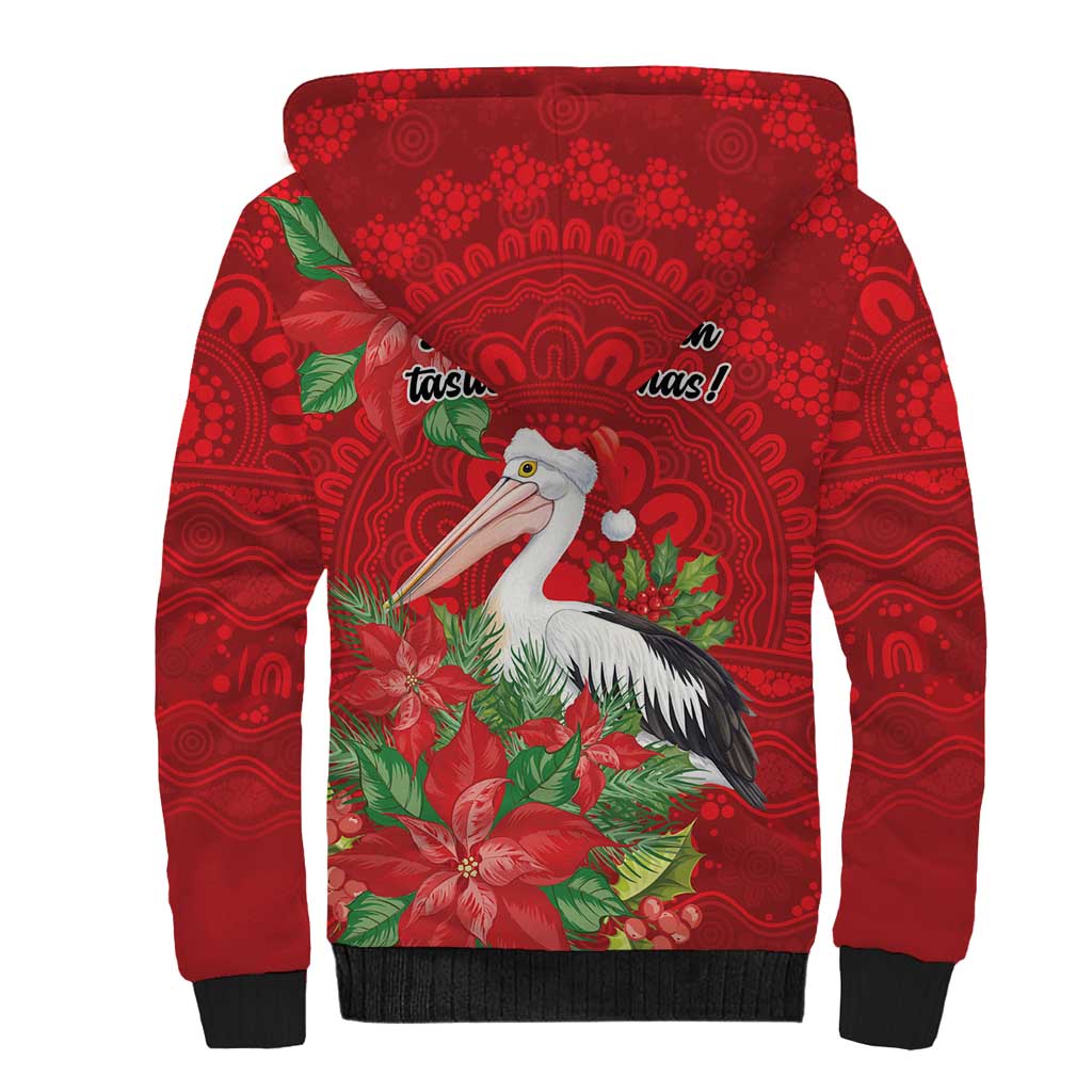 Australian Pelican Sherpa Hoodie Aboriginal Inspired Christmas - Aussie Hoodie