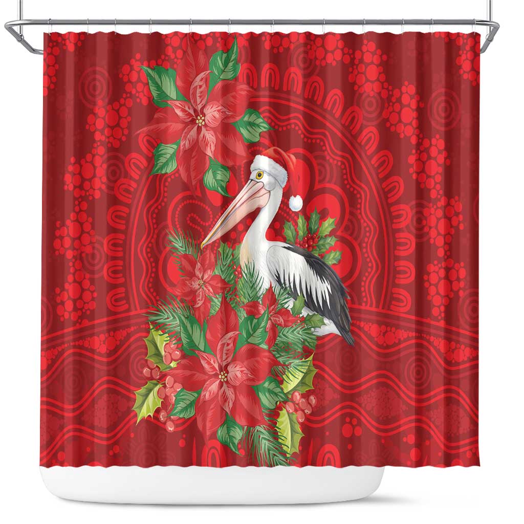 Australian Pelican Shower Curtain Aboriginal Inspired Christmas - Aussie Hoodie