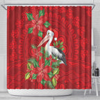 Australian Pelican Shower Curtain Aboriginal Inspired Christmas - Aussie Hoodie