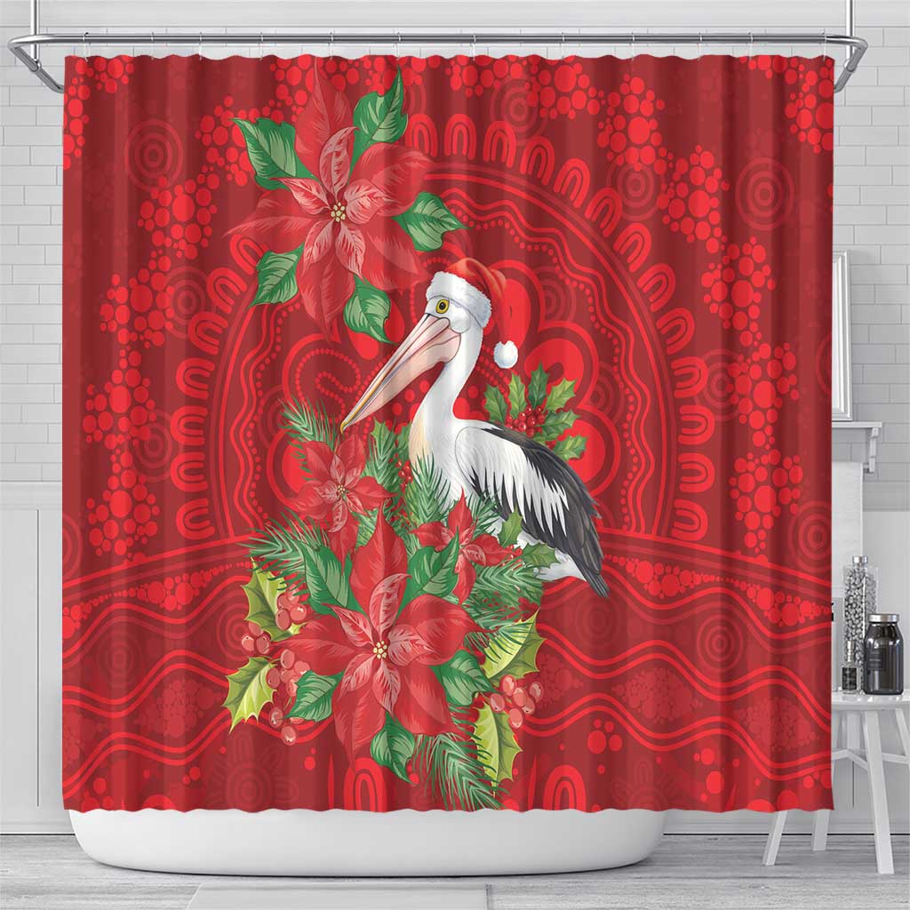 Australian Pelican Shower Curtain Aboriginal Inspired Christmas - Aussie Hoodie