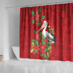 Australian Pelican Shower Curtain Aboriginal Inspired Christmas - Aussie Hoodie