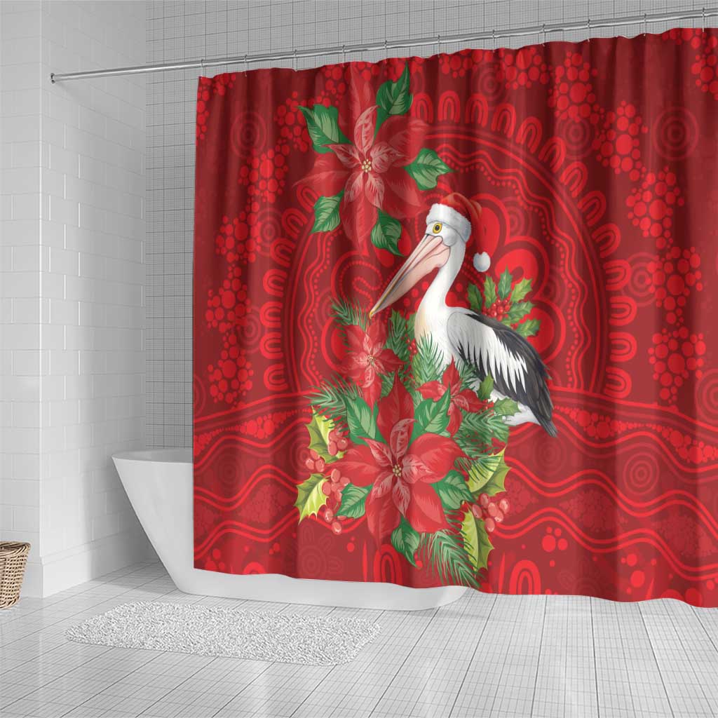 Australian Pelican Shower Curtain Aboriginal Inspired Christmas - Aussie Hoodie