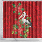 Australian Pelican Shower Curtain Aboriginal Inspired Christmas - Aussie Hoodie