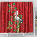 Australian Pelican Shower Curtain Aboriginal Inspired Christmas - Aussie Hoodie