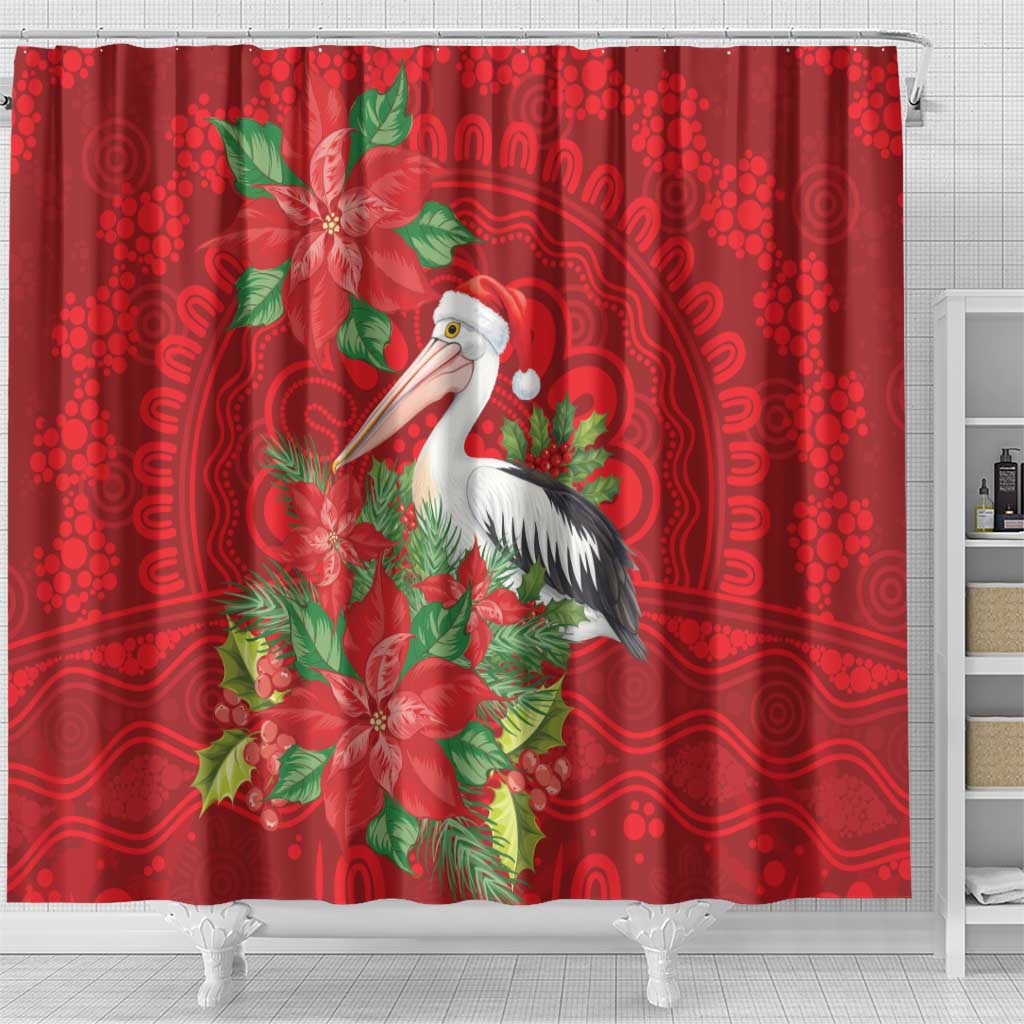 Australian Pelican Shower Curtain Aboriginal Inspired Christmas - Aussie Hoodie