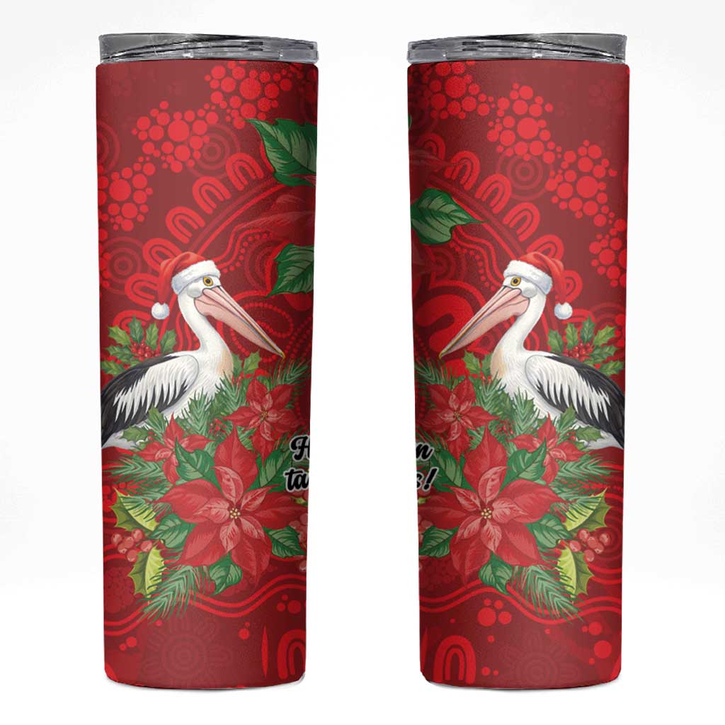 Australian Pelican Skinny Tumbler Aboriginal Inspired Christmas - Aussie Hoodie