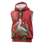 Australian Pelican Sleeveless Hoodie Aboriginal Inspired Christmas - Aussie Hoodie