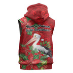 Australian Pelican Sleeveless Hoodie Aboriginal Inspired Christmas - Aussie Hoodie