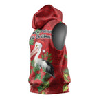 Australian Pelican Sleeveless Hoodie Aboriginal Inspired Christmas - Aussie Hoodie