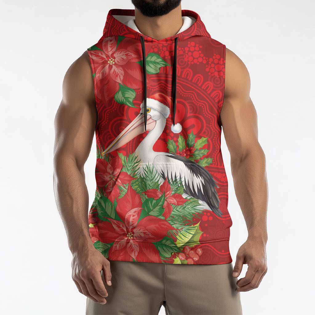 Australian Pelican Sleeveless Hoodie Aboriginal Inspired Christmas - Aussie Hoodie