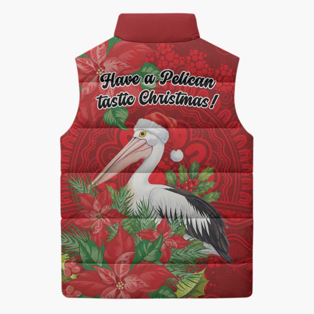 Australian Pelican Sleeveless Puffer Jacket Aboriginal Inspired Christmas - Aussie Hoodie