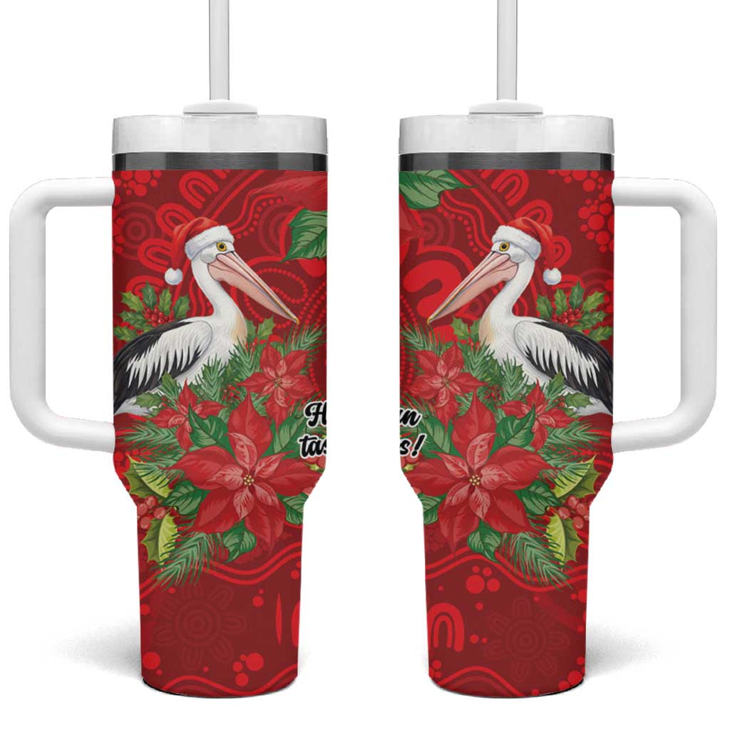 Australian Pelican Tumbler With Handle Aboriginal Inspired Christmas - Aussie Hoodie