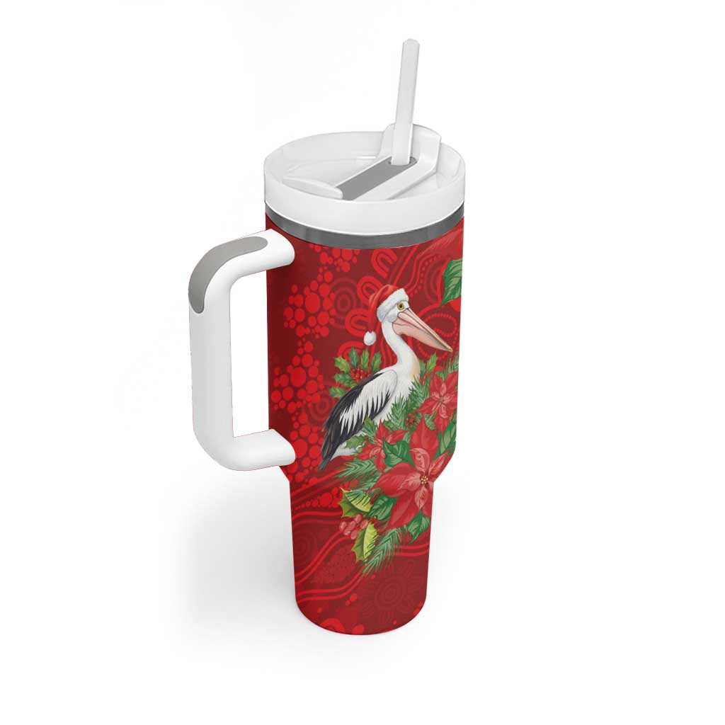 Australian Pelican Tumbler With Handle Aboriginal Inspired Christmas - Aussie Hoodie