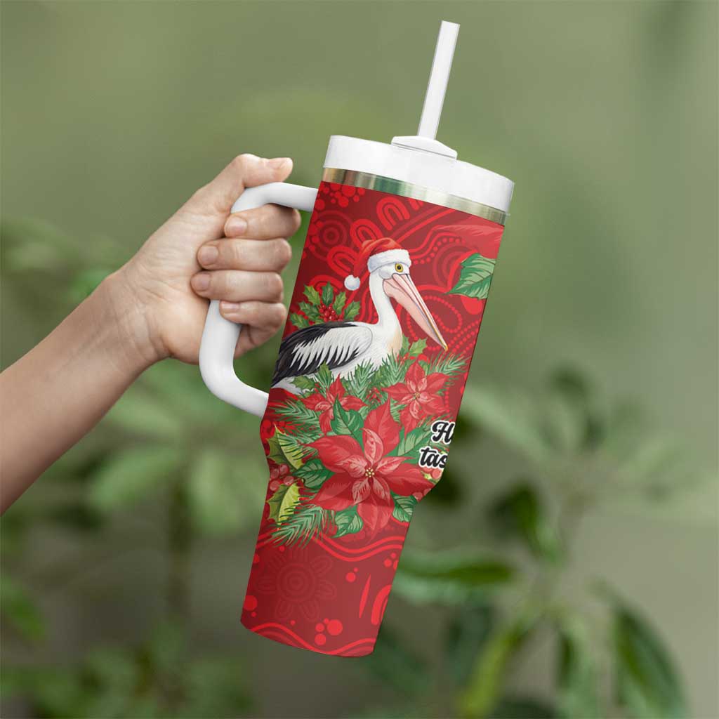 Australian Pelican Tumbler With Handle Aboriginal Inspired Christmas - Aussie Hoodie