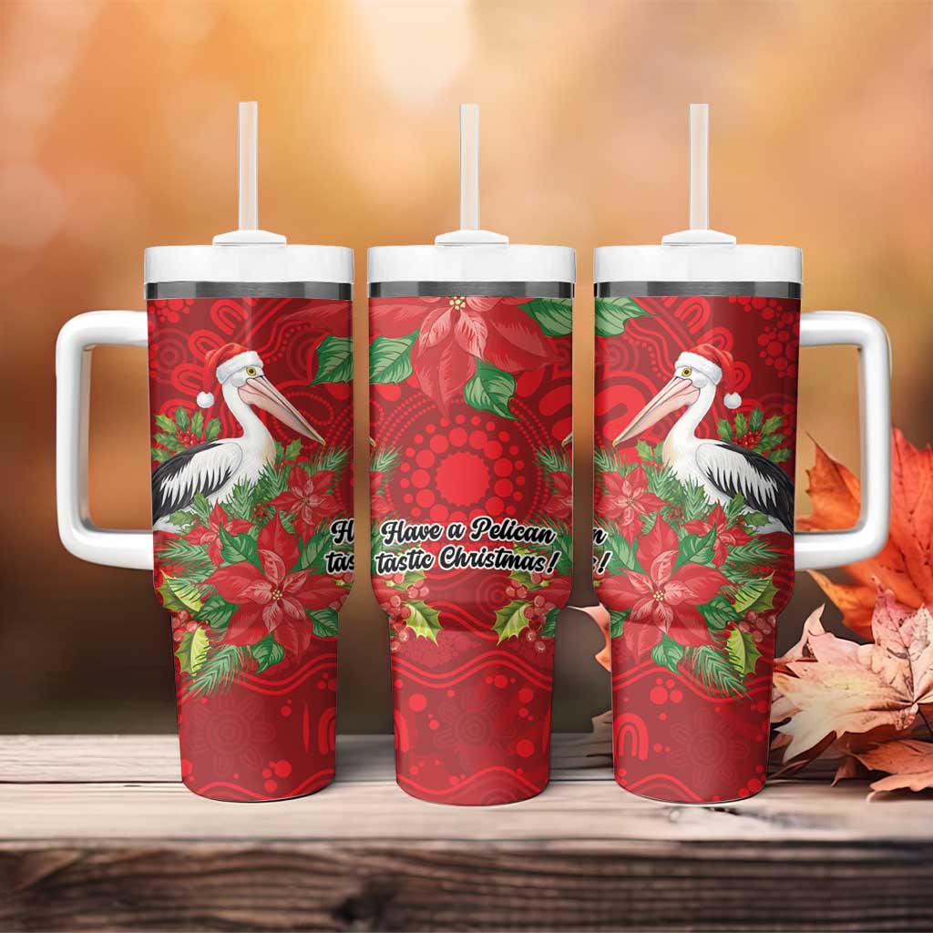 Australian Pelican Tumbler With Handle Aboriginal Inspired Christmas - Aussie Hoodie