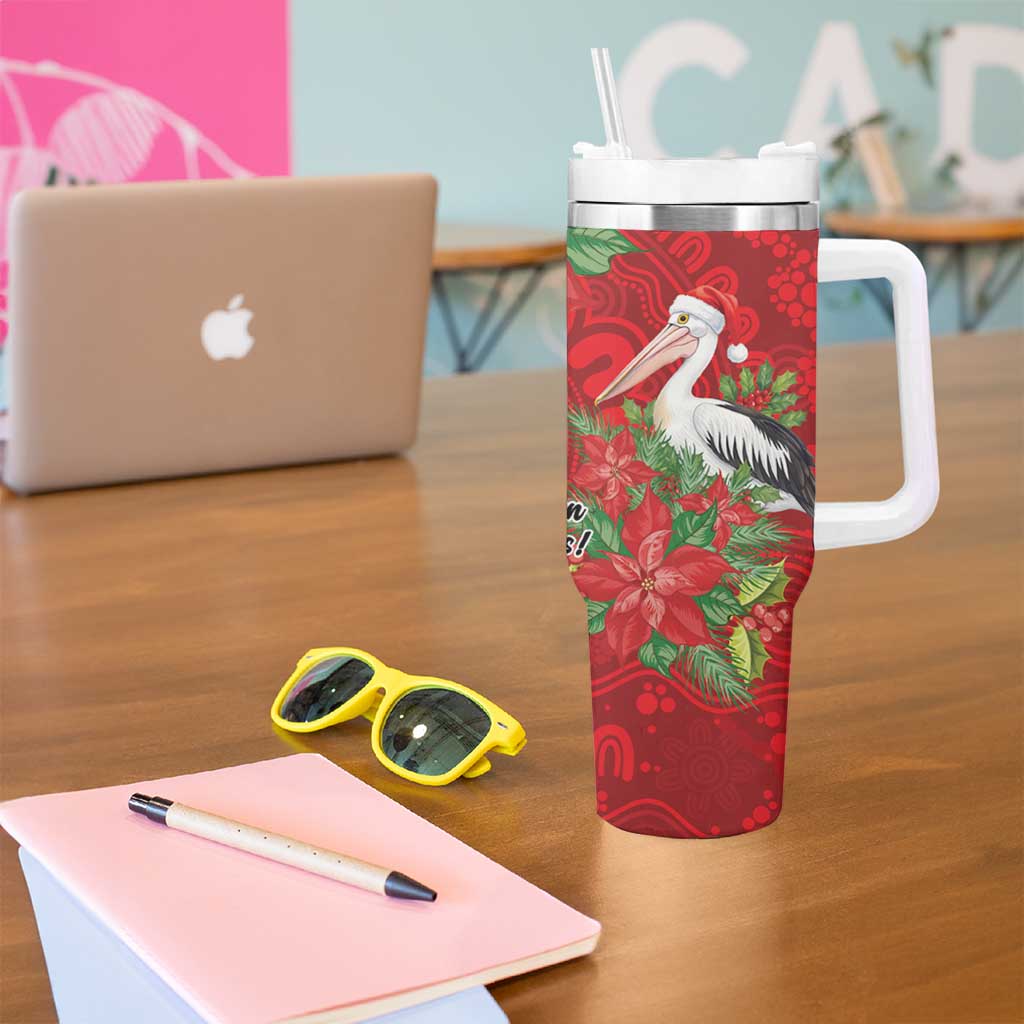 Australian Pelican Tumbler With Handle Aboriginal Inspired Christmas - Aussie Hoodie