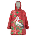 Australian Pelican Wearable Blanket Hoodie Aboriginal Inspired Christmas - Aussie Hoodie