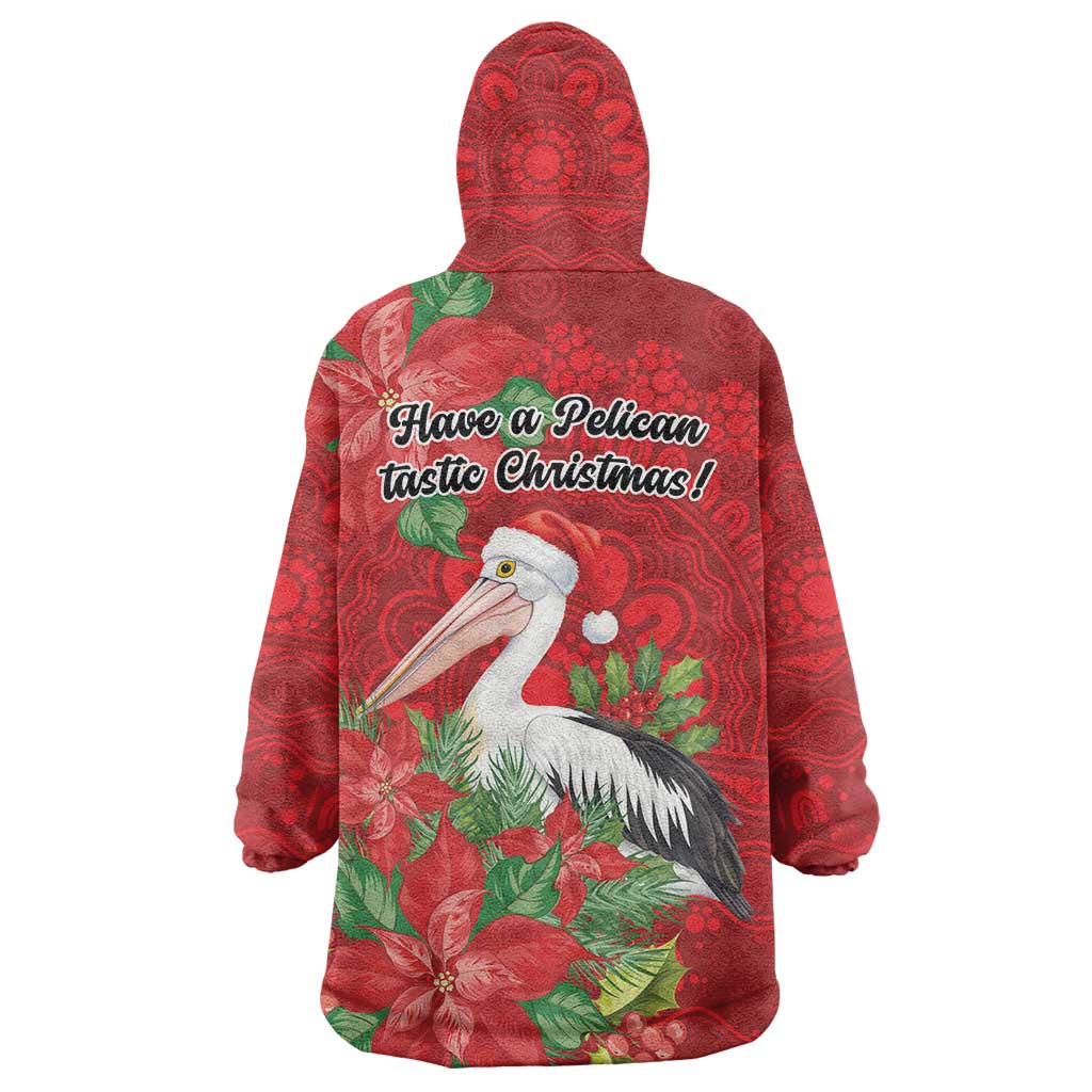 Australian Pelican Wearable Blanket Hoodie Aboriginal Inspired Christmas - Aussie Hoodie