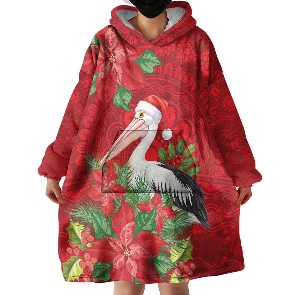 Australian Pelican Wearable Blanket Hoodie Aboriginal Inspired Christmas - Aussie Hoodie