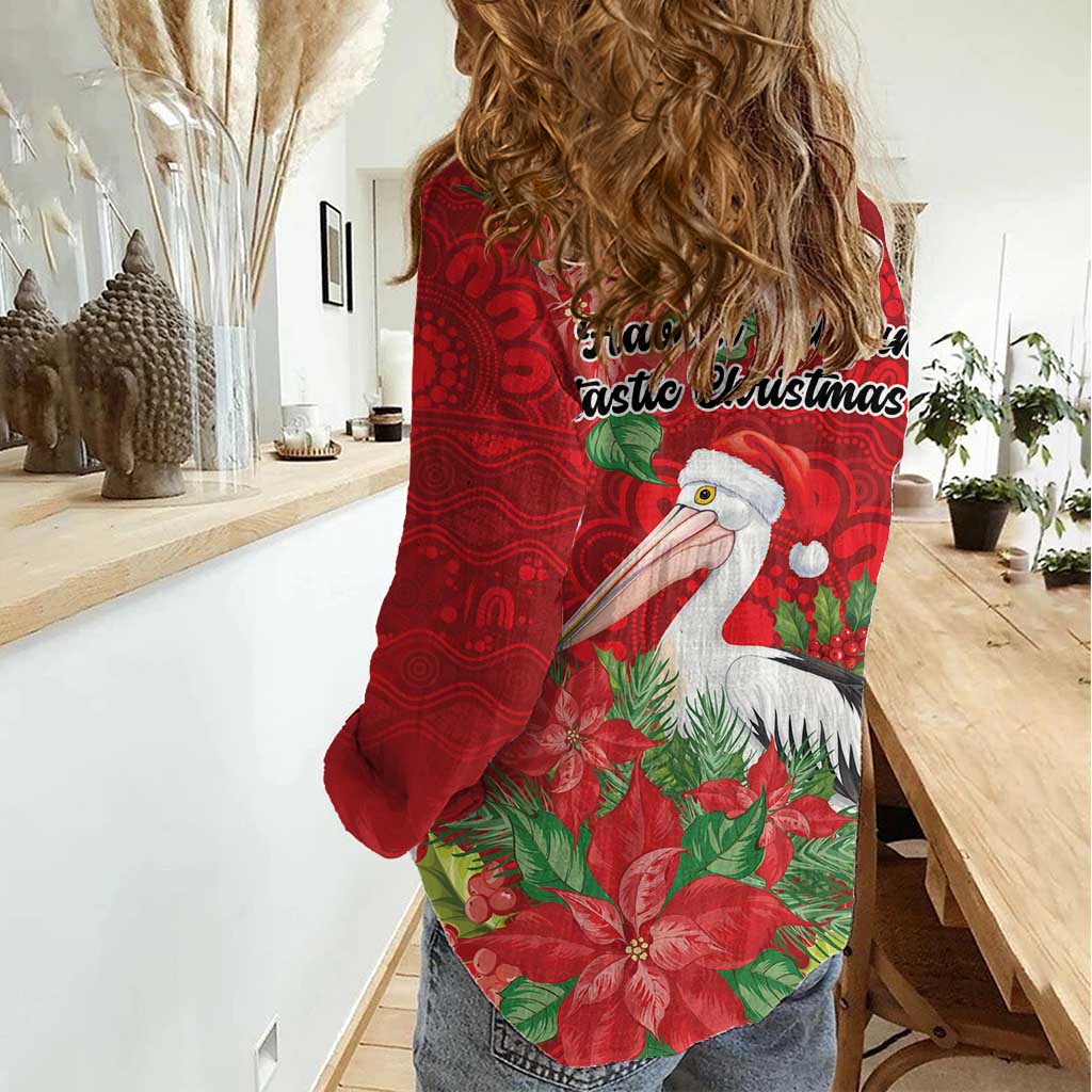 Australian Pelican Women Casual Shirt Aboriginal Inspired Christmas - Aussie Hoodie