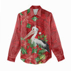Australian Pelican Women Casual Shirt Aboriginal Inspired Christmas - Aussie Hoodie