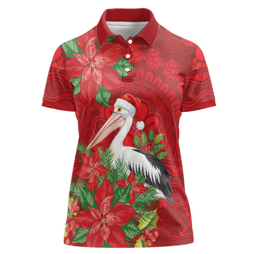 Australian Pelican Women Polo Shirt Aboriginal Inspired Christmas - Aussie Hoodie