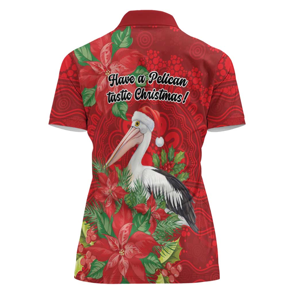 Australian Pelican Women Polo Shirt Aboriginal Inspired Christmas - Aussie Hoodie