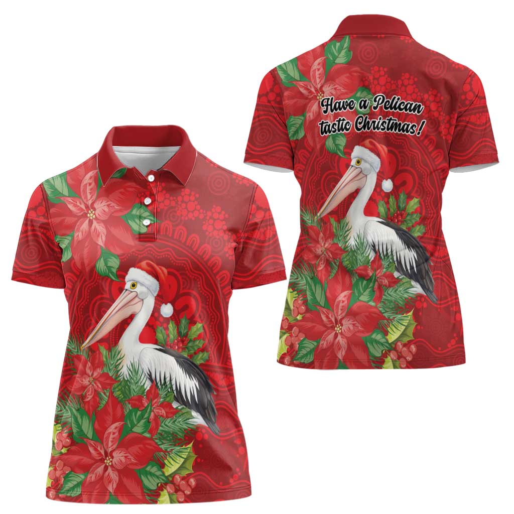 Australian Pelican Women Polo Shirt Aboriginal Inspired Christmas - Aussie Hoodie