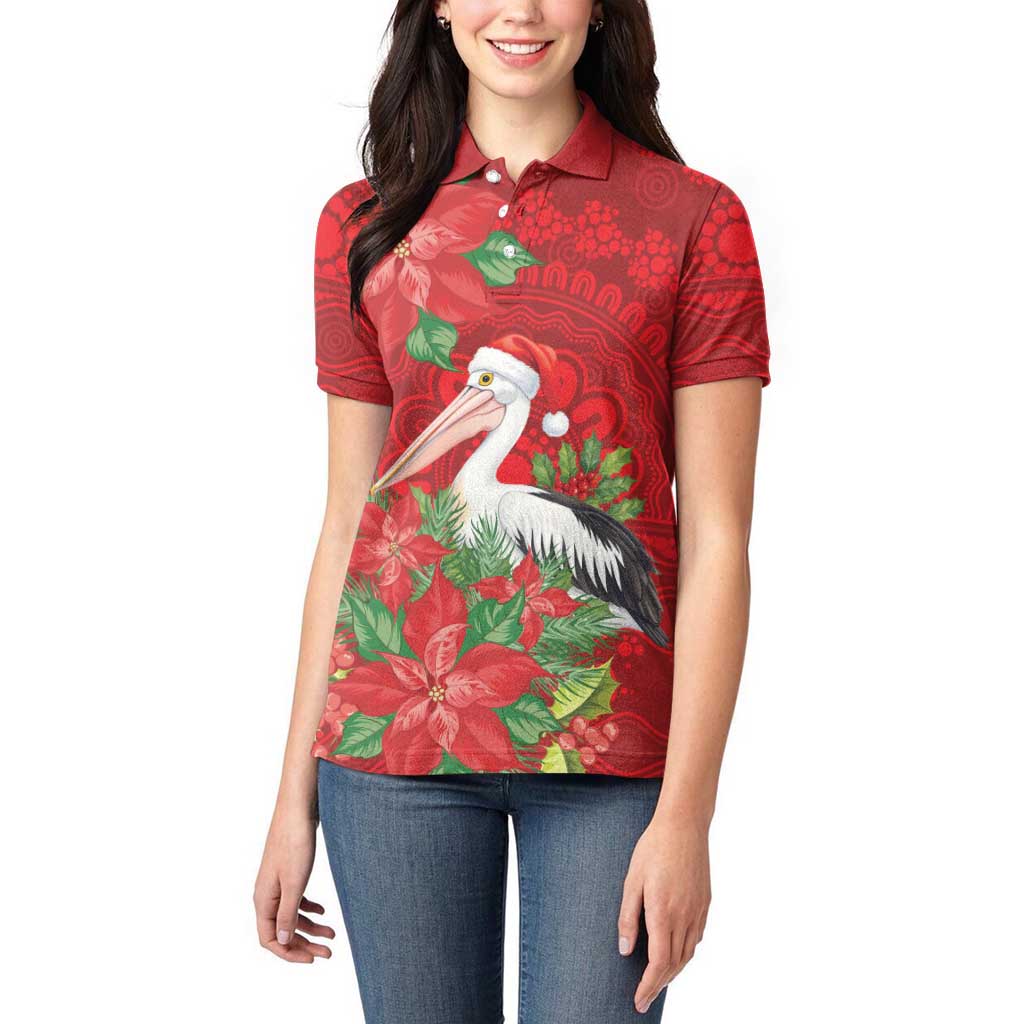 Australian Pelican Women Polo Shirt Aboriginal Inspired Christmas - Aussie Hoodie