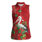Australian Pelican Women Sleeveless Polo Shirt Aboriginal Inspired Christmas - Aussie Hoodie