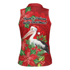 Australian Pelican Women Sleeveless Polo Shirt Aboriginal Inspired Christmas - Aussie Hoodie