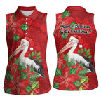 Australian Pelican Women Sleeveless Polo Shirt Aboriginal Inspired Christmas - Aussie Hoodie