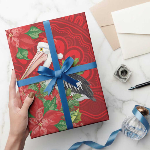 Australian Pelican Wrapping Paper Aboriginal Inspired Christmas - Aussie Hoodie
