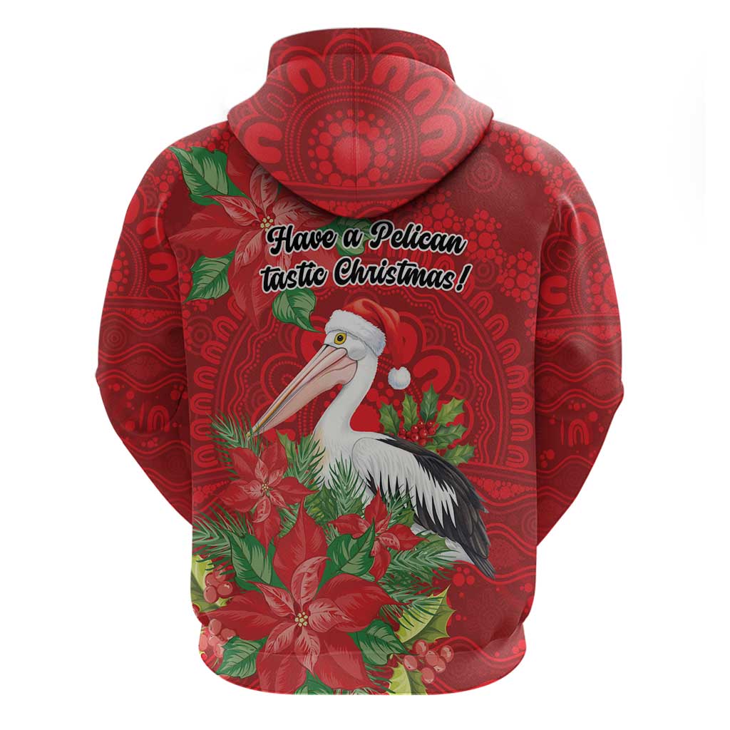 Australian Pelican Zip Hoodie Aboriginal Inspired Christmas - Aussie Hoodie