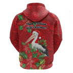 Australian Pelican Zip Hoodie Aboriginal Inspired Christmas - Aussie Hoodie