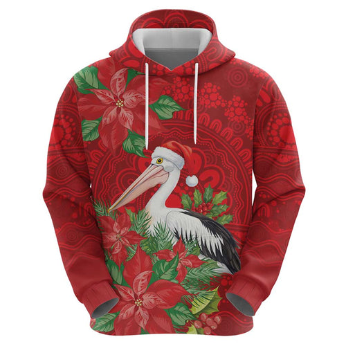 Australian Pelican Zip Hoodie Aboriginal Inspired Christmas - Aussie Hoodie
