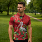 Australian Pelican Zipper Polo Shirt Aboriginal Inspired Christmas - Aussie Hoodie