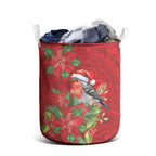 Australian Scarlet Robin Laundry Basket Aboriginal Inspired Christmas - Aussie Hoodie