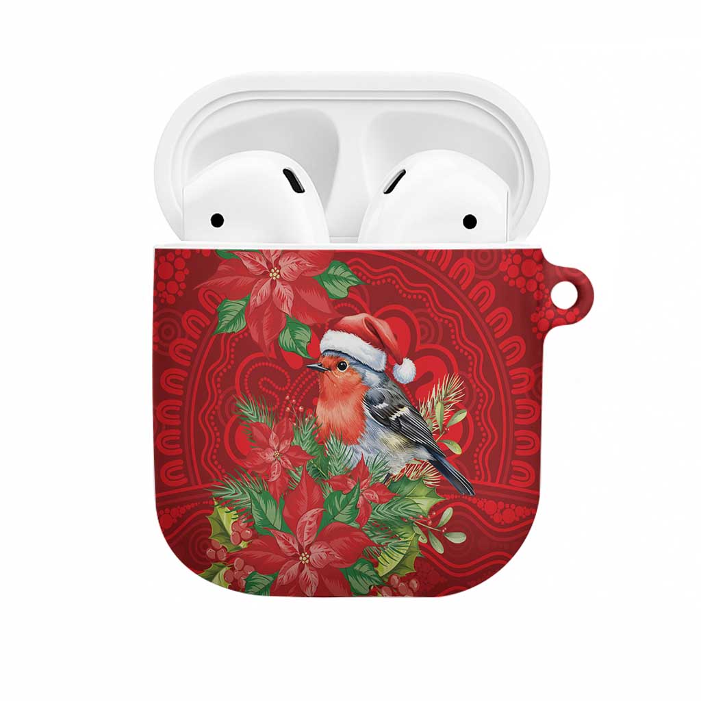 Australian Scarlet Robin AirPods Case Aboriginal Inspired Christmas - Aussie Hoodie