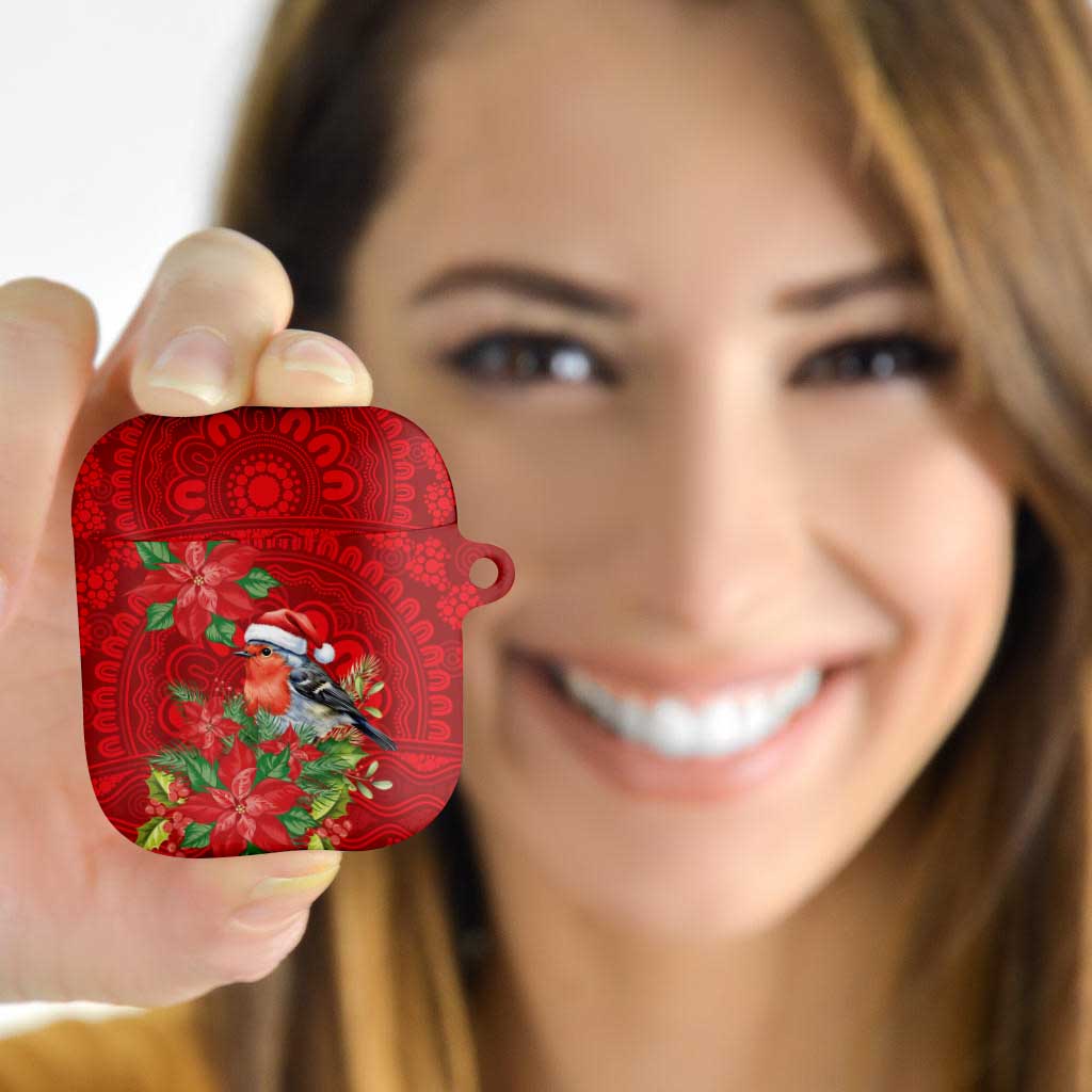 Australian Scarlet Robin AirPods Case Aboriginal Inspired Christmas - Aussie Hoodie