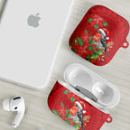 Australian Scarlet Robin AirPods Case Aboriginal Inspired Christmas - Aussie Hoodie