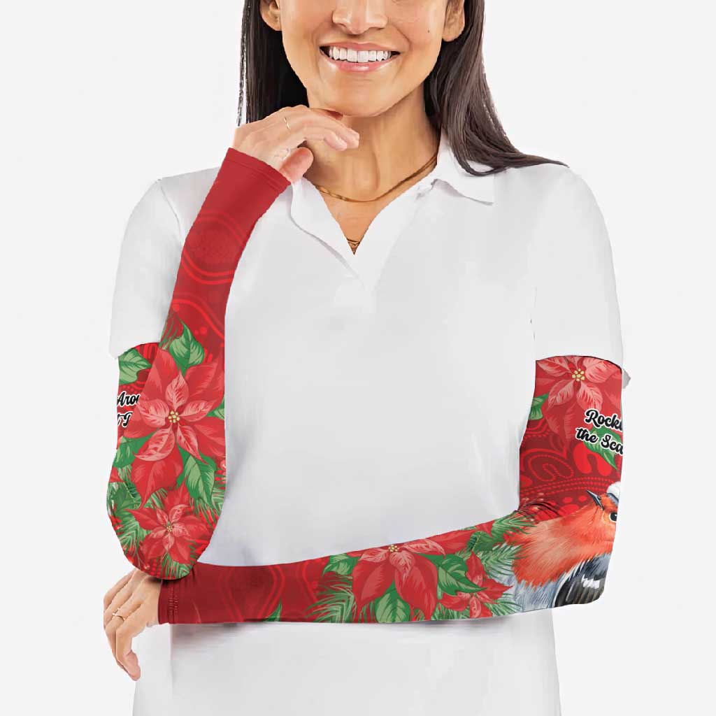 Australian Scarlet Robin Arm Sleeves Aboriginal Inspired Christmas - Aussie Hoodie