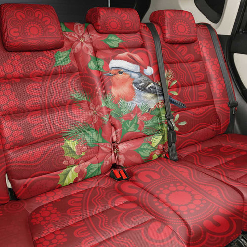Australian Scarlet Robin Back Car Seat Cover Aboriginal Inspired Christmas - Aussie Hoodie