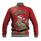 Australian Scarlet Robin Baseball Jacket Aboriginal Inspired Christmas - Aussie Hoodie