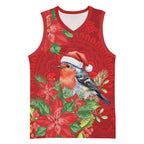 Australian Scarlet Robin Basketball Jersey Aboriginal Inspired Christmas - Aussie Hoodie